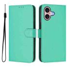 For iPhone 16 Skin Feel Solid Color Leather Phone Case with Lanyard(Green) - 2