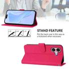 For iPhone 16 Skin Feel Solid Color Leather Phone Case with Lanyard(Rose Red) - 3