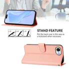 For iPhone 16e Skin Feel Solid Color Leather Phone Case with Lanyard(Pink) - 3