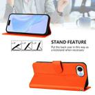 For iPhone 16e Skin Feel Solid Color Leather Phone Case with Lanyard(Orange) - 3