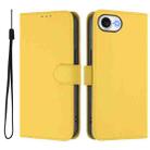 For iPhone 16e Skin Feel Solid Color Leather Phone Case with Lanyard(Lemon Yellow) - 2