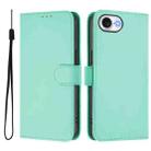 For iPhone 16e Skin Feel Solid Color Leather Phone Case with Lanyard(Mint Green) - 2