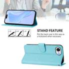 For iPhone 16e Skin Feel Solid Color Leather Phone Case with Lanyard(Sky Blue) - 3