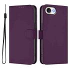 For iPhone 16e Skin Feel Solid Color Leather Phone Case with Lanyard(Violet) - 2