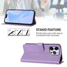 For iPhone 15 Pro Max Skin Feel Solid Color Leather Phone Case with Lanyard(Lavender Purple) - 3