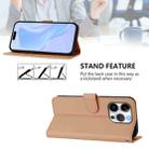 For iPhone 15 Pro Skin Feel Solid Color Leather Phone Case with Lanyard(Nude) - 3