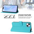 For iPhone 15 Plus Skin Feel Solid Color Leather Phone Case with Lanyard(Lake Blue) - 3