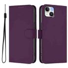 For iPhone 15 Plus Skin Feel Solid Color Leather Phone Case with Lanyard(Violet) - 2