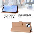 For iPhone 15 Skin Feel Solid Color Leather Phone Case with Lanyard(Nude) - 3