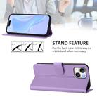 For iPhone 15 Skin Feel Solid Color Leather Phone Case with Lanyard(Lavender Purple) - 3