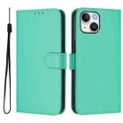 For iPhone 15 Skin Feel Solid Color Leather Phone Case with Lanyard(Green) - 2