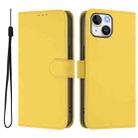 For iPhone 15 Skin Feel Solid Color Leather Phone Case with Lanyard(Lemon Yellow) - 2