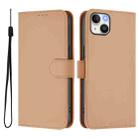 For iPhone 14 Plus Skin Feel Solid Color Leather Phone Case with Lanyard(Nude) - 2