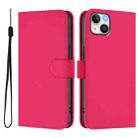 For iPhone 14 Plus Skin Feel Solid Color Leather Phone Case with Lanyard(Rose Red) - 2