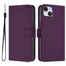 For iPhone 14 Plus Skin Feel Solid Color Leather Phone Case with Lanyard(Violet) - 2