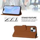 For iPhone 14 / 13 Skin Feel Solid Color Leather Phone Case with Lanyard(Brown) - 3