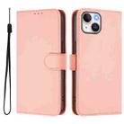 For iPhone 14 / 13 Skin Feel Solid Color Leather Phone Case with Lanyard(Pink) - 2