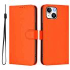 For iPhone 14 / 13 Skin Feel Solid Color Leather Phone Case with Lanyard(Orange) - 2