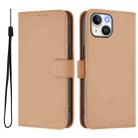 For iPhone 14 / 13 Skin Feel Solid Color Leather Phone Case with Lanyard(Nude) - 2
