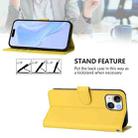 For iPhone 14 / 13 Skin Feel Solid Color Leather Phone Case with Lanyard(Lemon Yellow) - 3