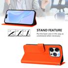 For iPhone 14 Pro Skin Feel Solid Color Leather Phone Case with Lanyard(Orange) - 3