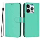For iPhone 14 Pro Skin Feel Solid Color Leather Phone Case with Lanyard(Green) - 2