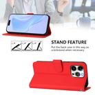 For iPhone 14 Pro Max Skin Feel Solid Color Leather Phone Case with Lanyard(Red) - 3
