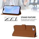 For iPhone SE 2022 / 2020 Skin Feel Solid Color Leather Phone Case with Lanyard(Brown) - 3