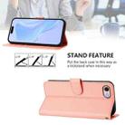 For iPhone SE 2022 / 2020 Skin Feel Solid Color Leather Phone Case with Lanyard(Pink) - 3