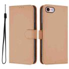 For iPhone SE 2022 / 2020 Skin Feel Solid Color Leather Phone Case with Lanyard(Nude) - 2