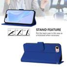 For iPhone SE 2022 / 2020 Skin Feel Solid Color Leather Phone Case with Lanyard(Dark Blue) - 3