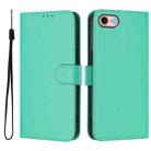 For iPhone SE 2022 / 2020 Skin Feel Solid Color Leather Phone Case with Lanyard(Green) - 2
