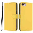 For iPhone SE 2022 / 2020 Skin Feel Solid Color Leather Phone Case with Lanyard(Lemon Yellow) - 2