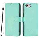 For iPhone SE 2022 / 2020 Skin Feel Solid Color Leather Phone Case with Lanyard(Mint Green) - 2