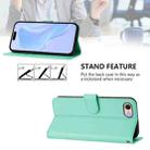 For iPhone SE 2022 / 2020 Skin Feel Solid Color Leather Phone Case with Lanyard(Mint Green) - 3