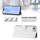 For iPhone SE 2022 / 2020 Skin Feel Solid Color Leather Phone Case with Lanyard(White) - 3