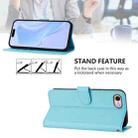 For iPhone SE 2022 / 2020 Skin Feel Solid Color Leather Phone Case with Lanyard(Sky Blue) - 3