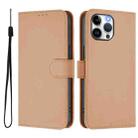 For iPhone 13 Pro Max Skin Feel Solid Color Leather Phone Case with Lanyard(Nude) - 2