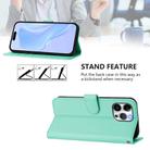 For iPhone 13 Pro Max Skin Feel Solid Color Leather Phone Case with Lanyard(Mint Green) - 3