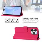 For iPhone 13 Pro Skin Feel Solid Color Leather Phone Case with Lanyard(Rose Red) - 3