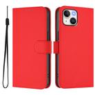 For iPhone 13 mini Skin Feel Solid Color Leather Phone Case with Lanyard(Red) - 2