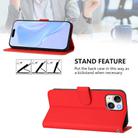 For iPhone 13 mini Skin Feel Solid Color Leather Phone Case with Lanyard(Red) - 3