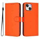 For iPhone 13 mini Skin Feel Solid Color Leather Phone Case with Lanyard(Orange) - 2