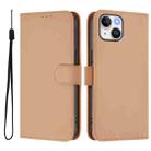 For iPhone 13 mini Skin Feel Solid Color Leather Phone Case with Lanyard(Nude) - 2
