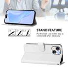 For iPhone 13 mini Skin Feel Solid Color Leather Phone Case with Lanyard(White) - 3