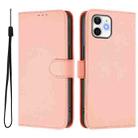 For iPhone 12 / 12 Pro Skin Feel Solid Color Leather Phone Case with Lanyard(Pink) - 2