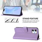 For iPhone 12 / 12 Pro Skin Feel Solid Color Leather Phone Case with Lanyard(Lavender Purple) - 3
