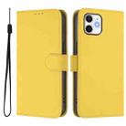 For iPhone 12 / 12 Pro Skin Feel Solid Color Leather Phone Case with Lanyard(Lemon Yellow) - 2