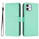 For iPhone 12 / 12 Pro Skin Feel Solid Color Leather Phone Case with Lanyard(Mint Green) - 2