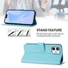 For iPhone 12 / 12 Pro Skin Feel Solid Color Leather Phone Case with Lanyard(Sky Blue) - 3